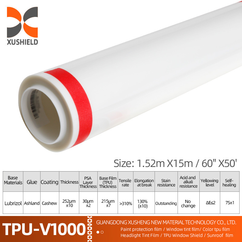 XUSHIELD 1.52*15m 10mil TPU trasparente PPF Vernice di protezione del corpo del veicolo Film in vinile per la protezione della superficie del veicolo
