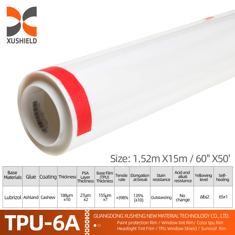 XUSHIELD 8.5mil Alta idrofobicità lucida di alta qualità Anti graffi Riparazione termico Film di protezione TPU trasparente Vernice auto
