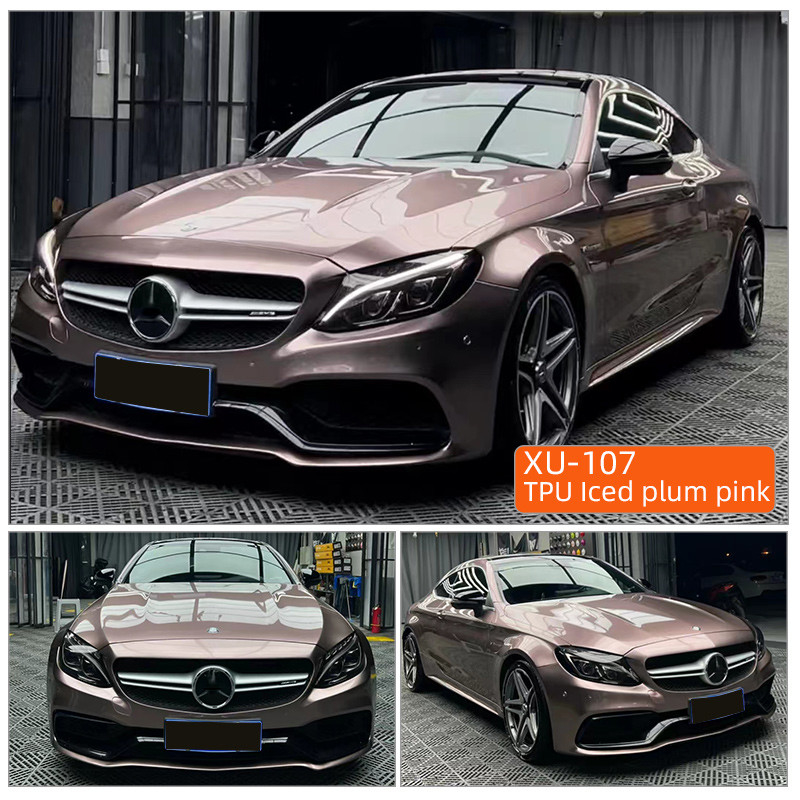 PPF TPU ghiacciato rosa prugna 5 anni di garanzia Anti giallo auto-guarigione 1.52 * 17m TPU pellicola protettiva di vernice auto