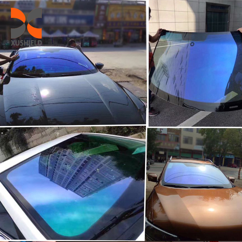 CH6099 Tinta di cammelone blu viola 2Mil Riduzione del calore Cambiamento del colore della finestra di cammelone Pellicola di tintura per parabrezza auto