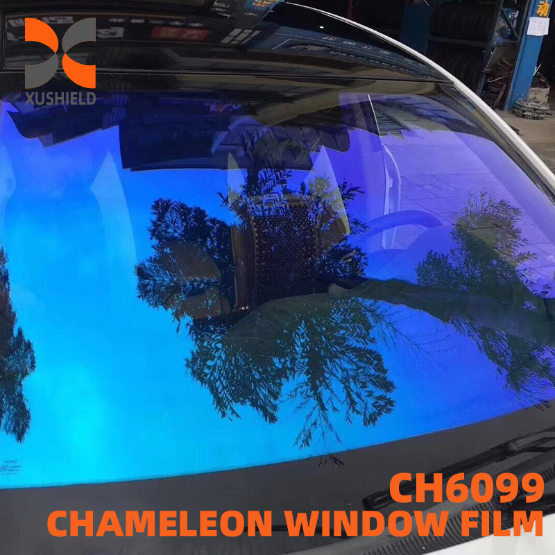 CH6099 Tinta di cammelone blu viola 2Mil Riduzione del calore Cambiamento del colore della finestra di cammelone Pellicola di tintura per parabrezza auto
