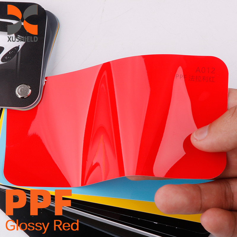 Fabbrica di pellicole XUSHIELD autocurante ppf tpu pellicola protettiva di vernice nano rivestita non ingiallita TPU tph PPF Rosso lucido