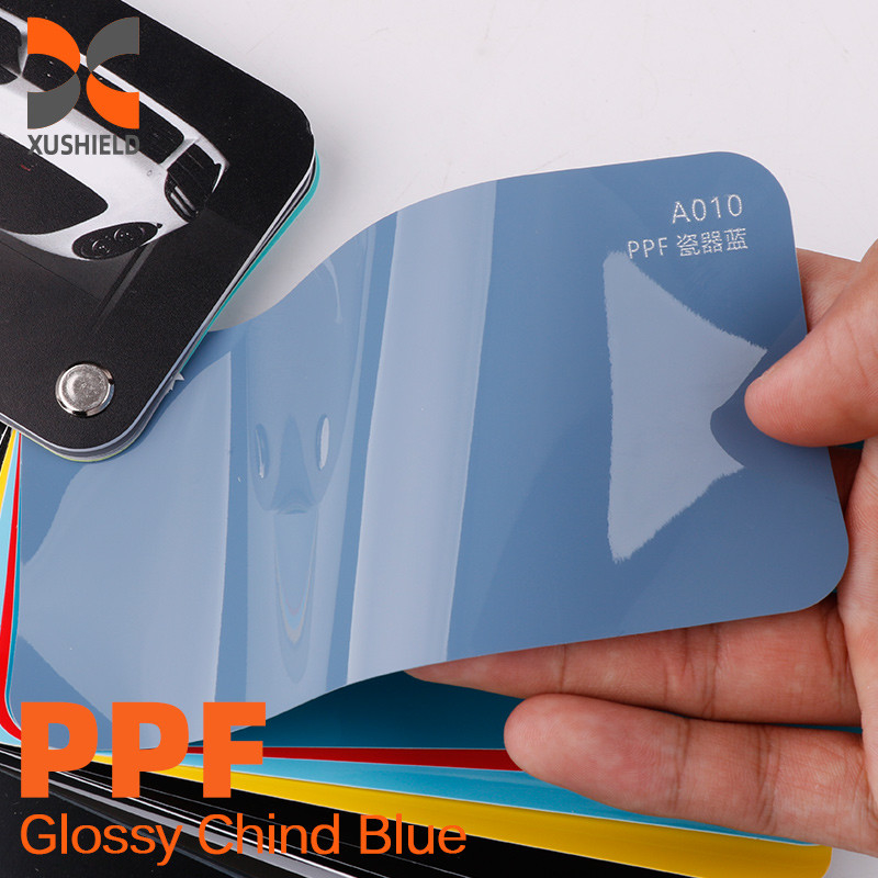 XUSHIELD Gloss Chind Blu Prezzo di Fabbrica Alto Gloss Autoguarigione Anti-giallorizzazione TPU Color PPF Film
