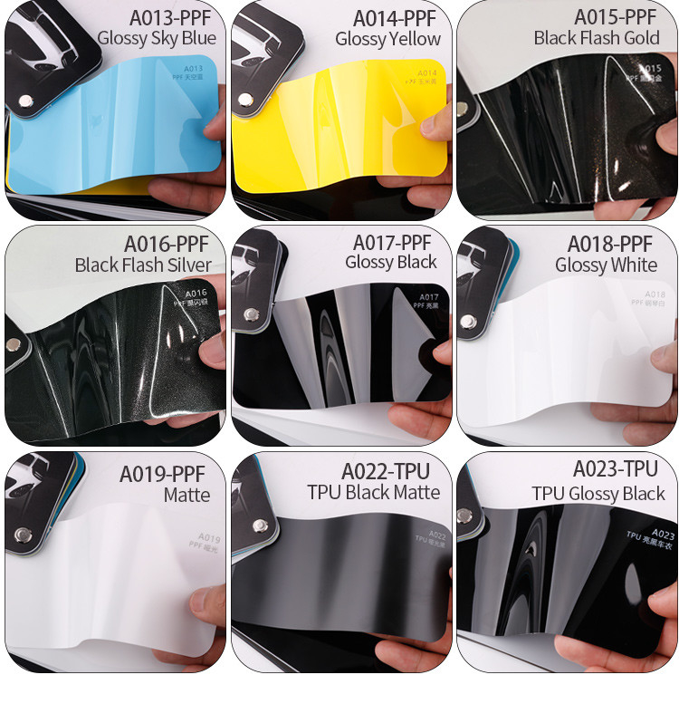 1.52x15m TPU Bianco lucido Vinile Bollina d'aria Libera di avvolgimento Glossoso Grigio cielo Protezione Vernice Smart Tint PPF Auto Color Changing Film TPU tph PPF colore